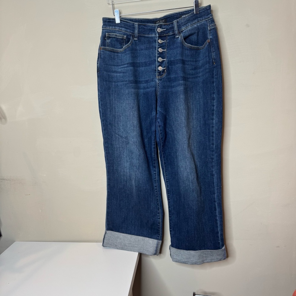 Judy Blue Dark Wash Ankle High Rise Button Fly Jeans Size 16W - Picture 2 of 12
